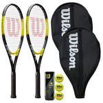 Wilson Energy XL Tennis Racket Twin Pack + Covers + 3 Balls