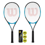 Wilson Ultra Excel 112 Tennis Rackets Twin Pack and 3 US Open Tennis Balls